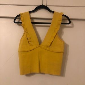 Yellow Ruffled Zara Tank